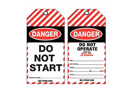 Lockout Tag Tear Proof Double Sided PSP114TP - Danger